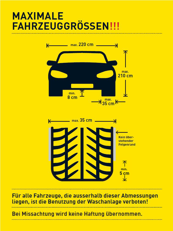Hinweisbild Felgenrand und Reifen